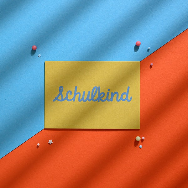 ava&yves - Postkarte Schulkind Gelb/Türkis