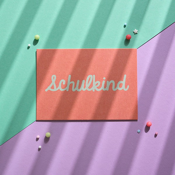 ava&yves - Postkarte Schulkind Rosa/Blau