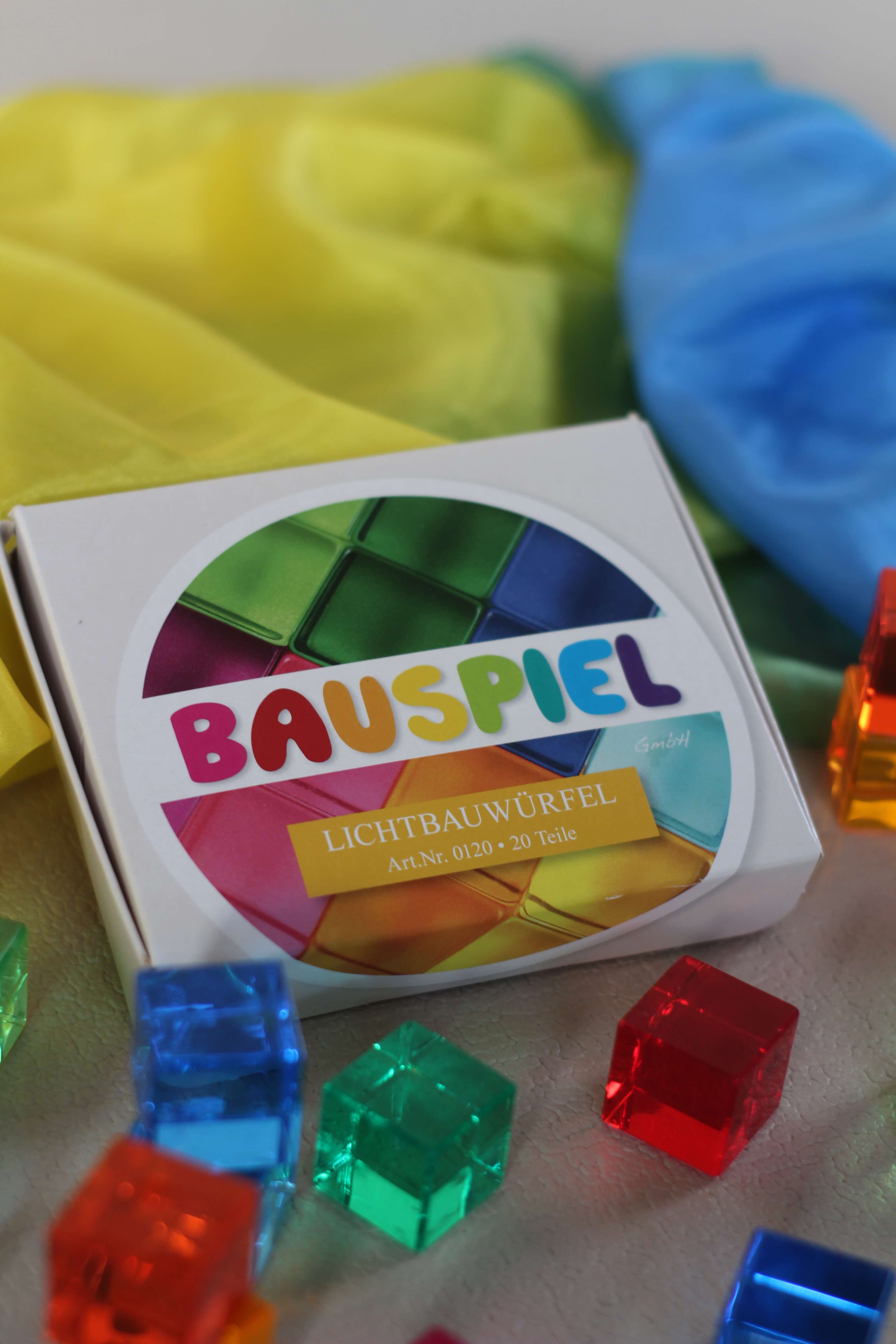 Bauspiel - Lichtbauwürfel 20 Stück in 10 Farben