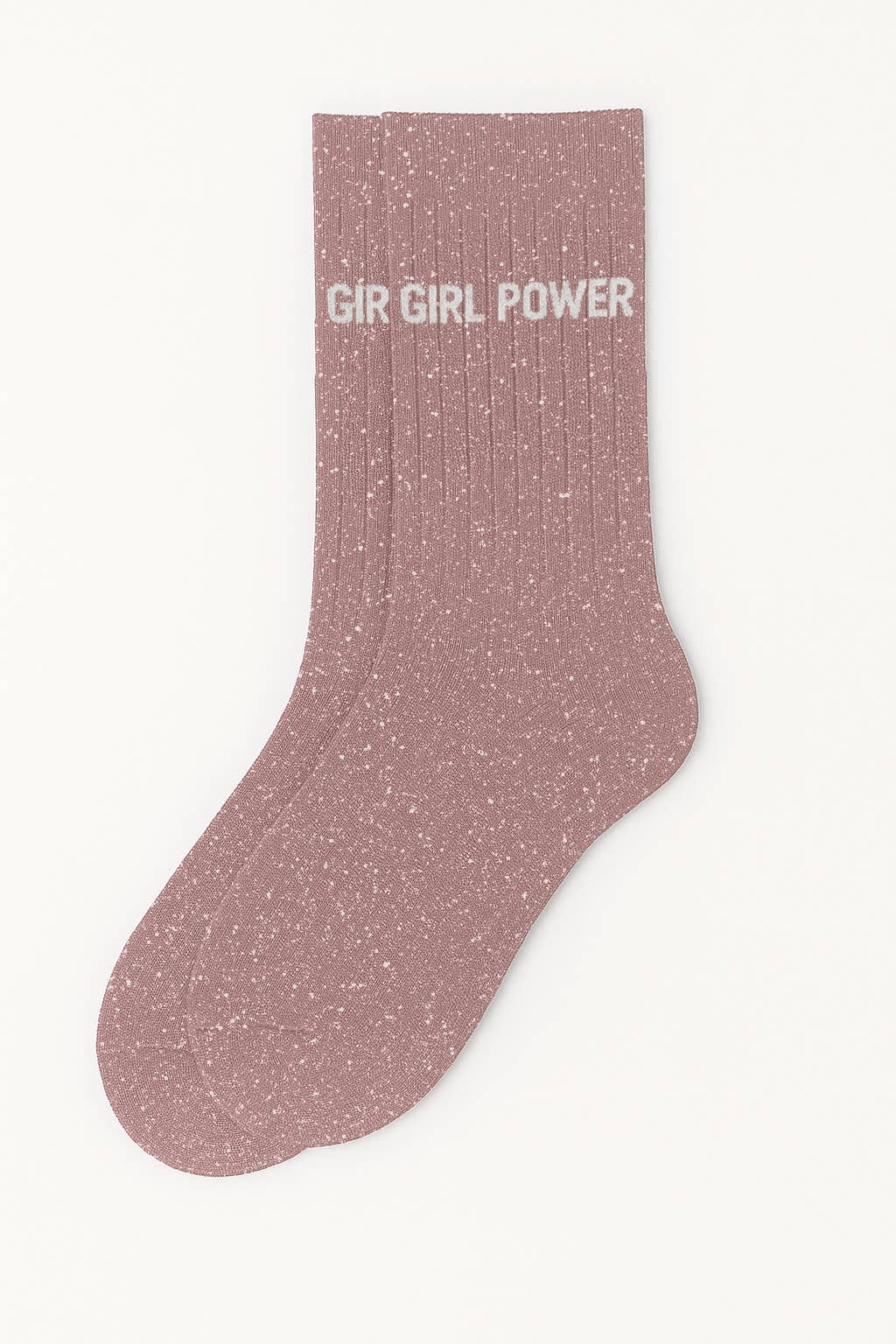 woom - Glitzersocken mit „Girl Power“-Schriftzug rosa Gr. 36-40