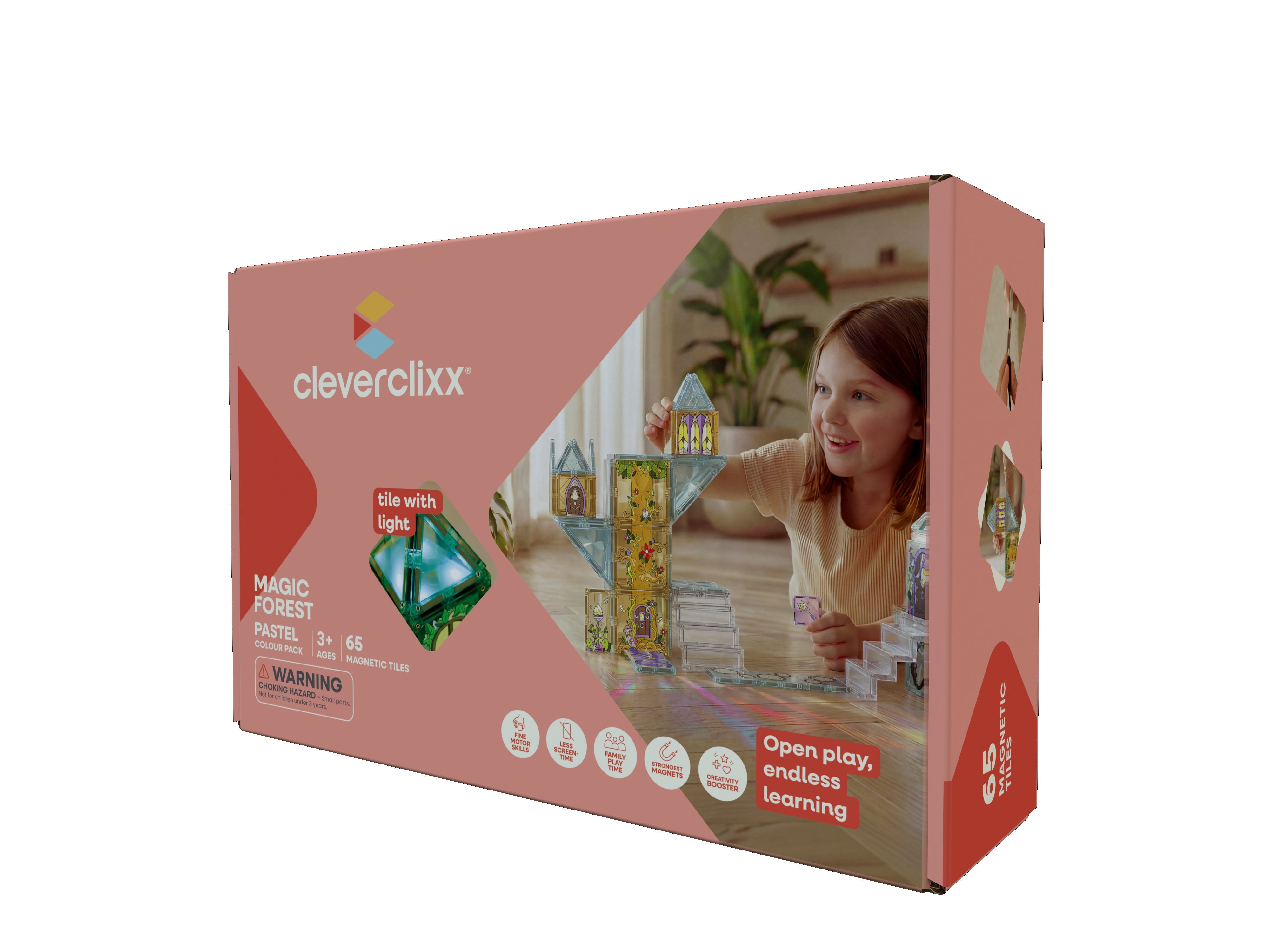 CleverClixx - Magnetbausteine Magic Forest Pack Pastel