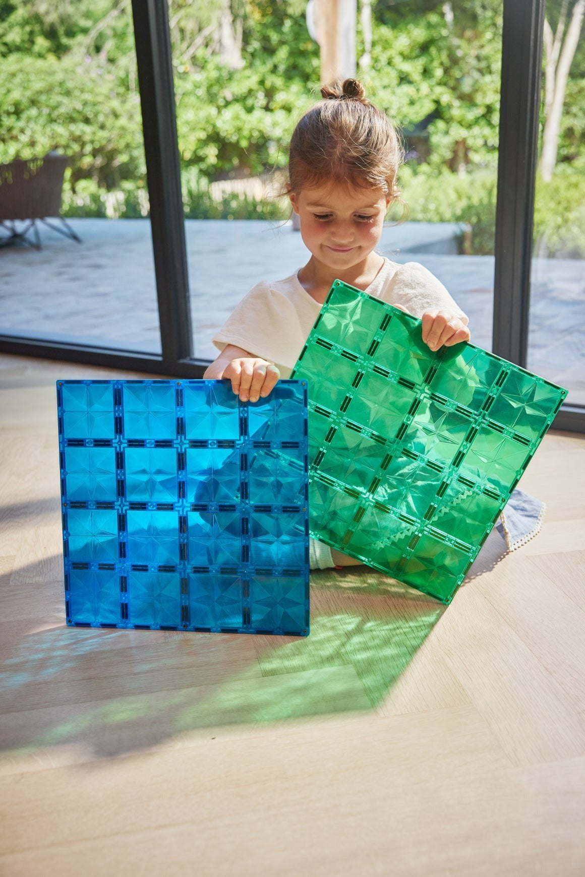 CleverClixx - Magnetbausteine Big Plates Blue Green