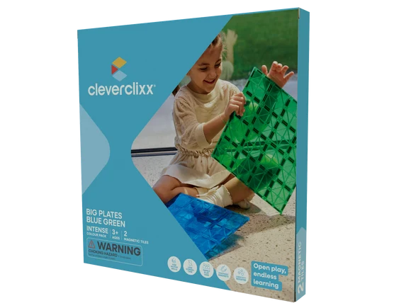 CleverClixx - Magnetbausteine Big Plates Blue Green