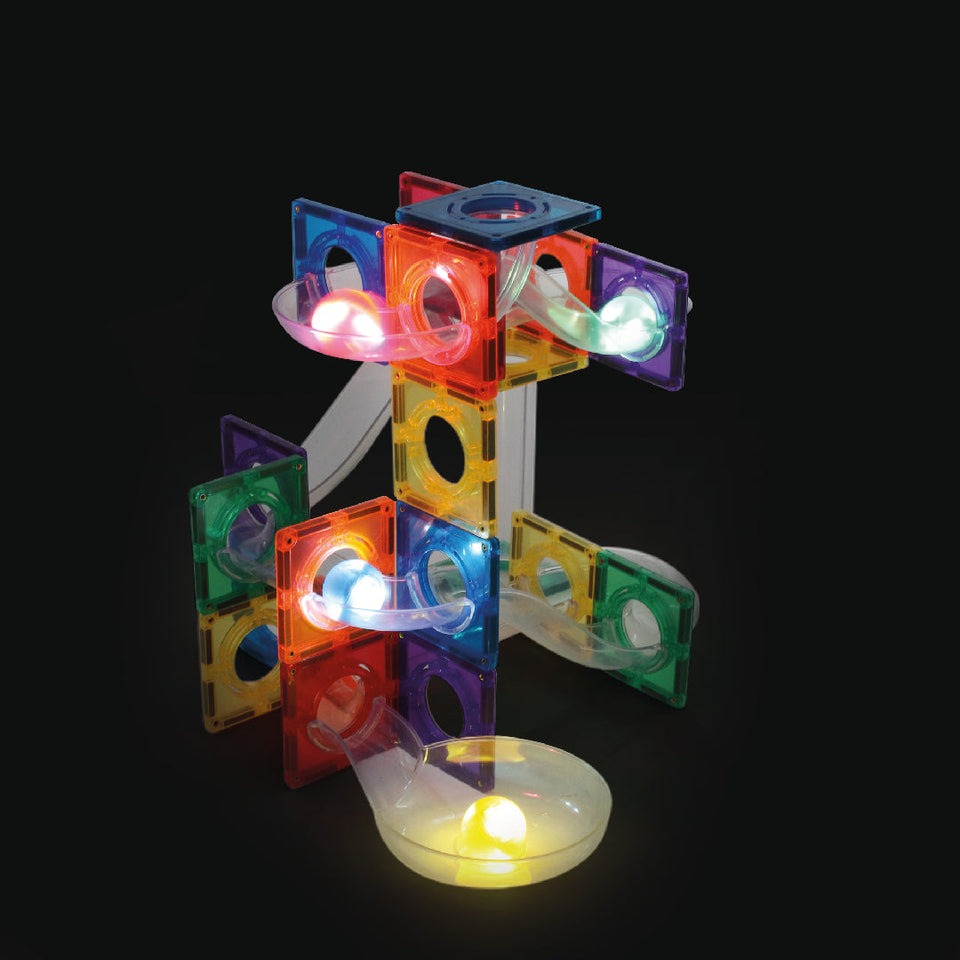 CleverClixx - Magnetbausteine Ball Run Dazzling Lights Pack Intense