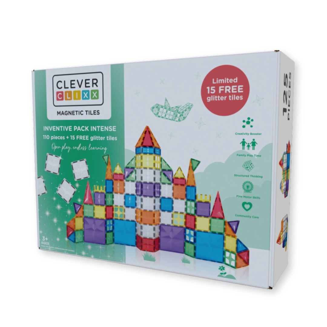 CleverClixx - Magnetbausteine Inventive Pack Intense 110-tlg. + 15 GRATIS