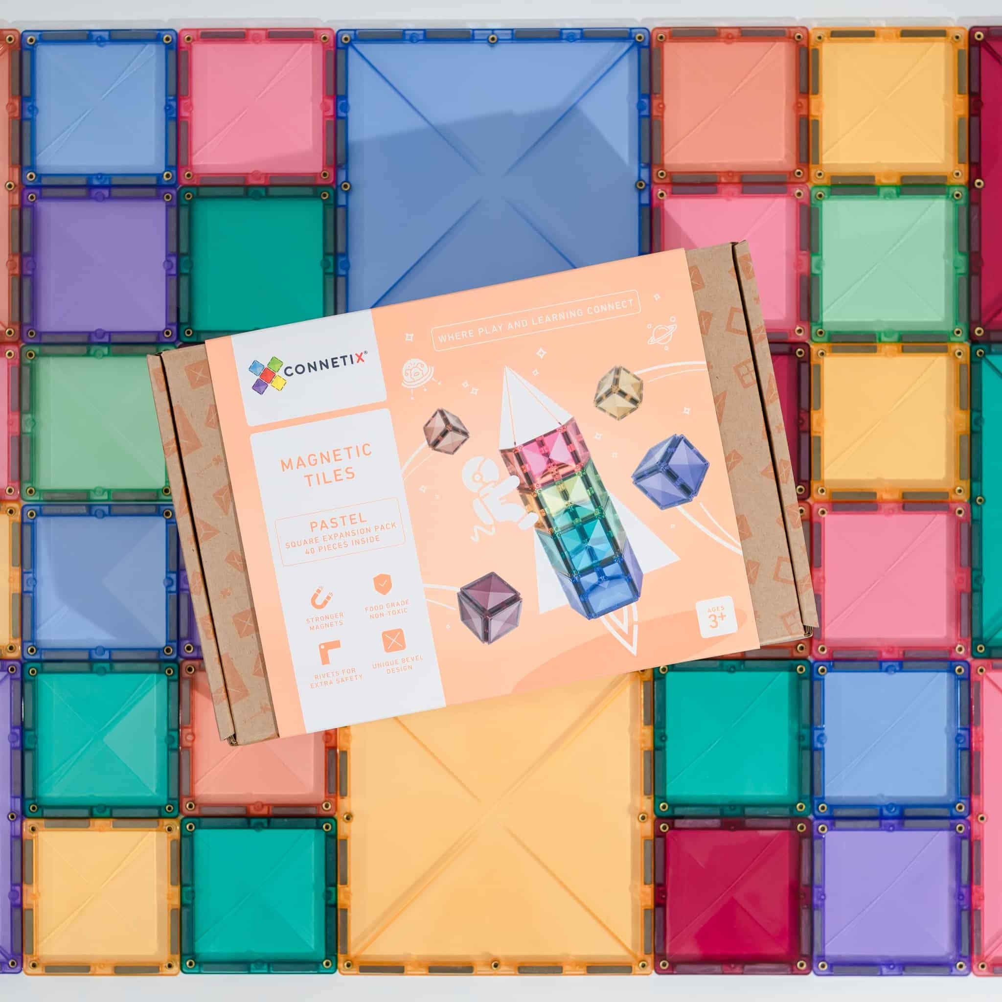 connetix - Magnetbausteine Pastel Square Pack 40-tlg.