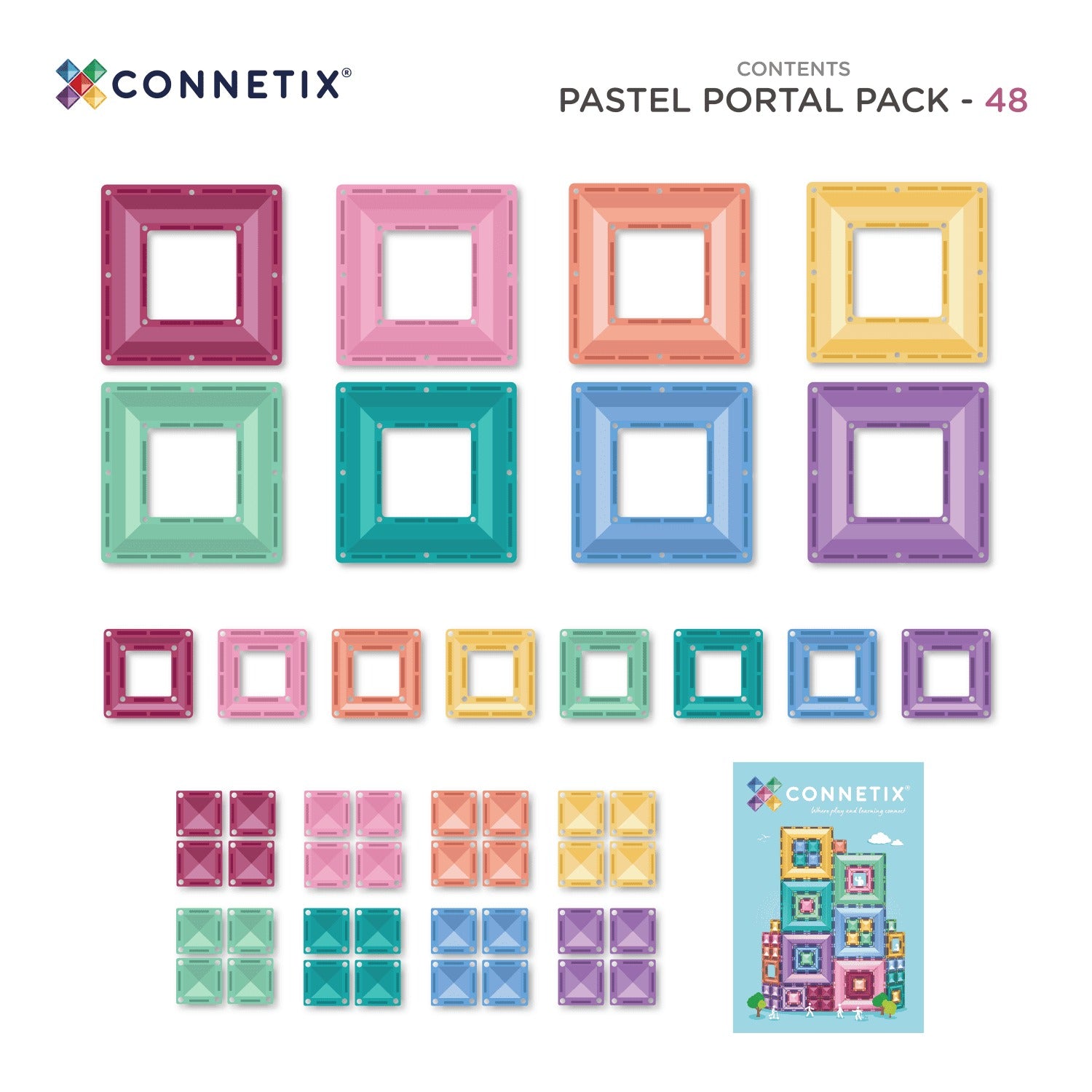 connetix - Magnetbausteine Pastel Portal Pack 48-tlg.