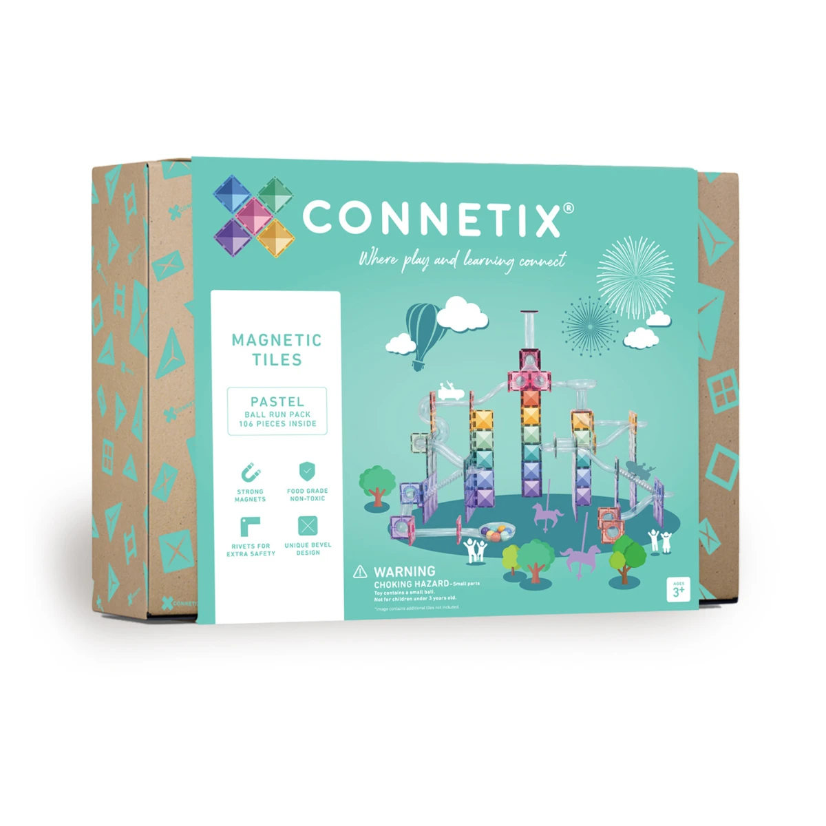 connetix - Magnetbausteine Pastel Ball Run 106-tlg.