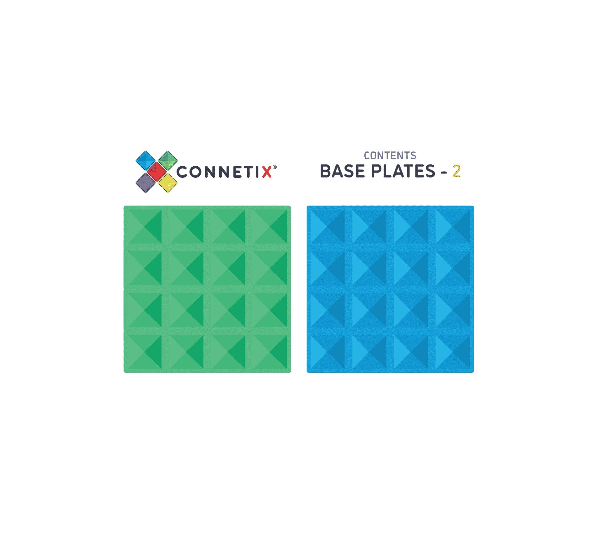 connetix - Magnetbausteine Base Plate Blue & Green 2-tlg.