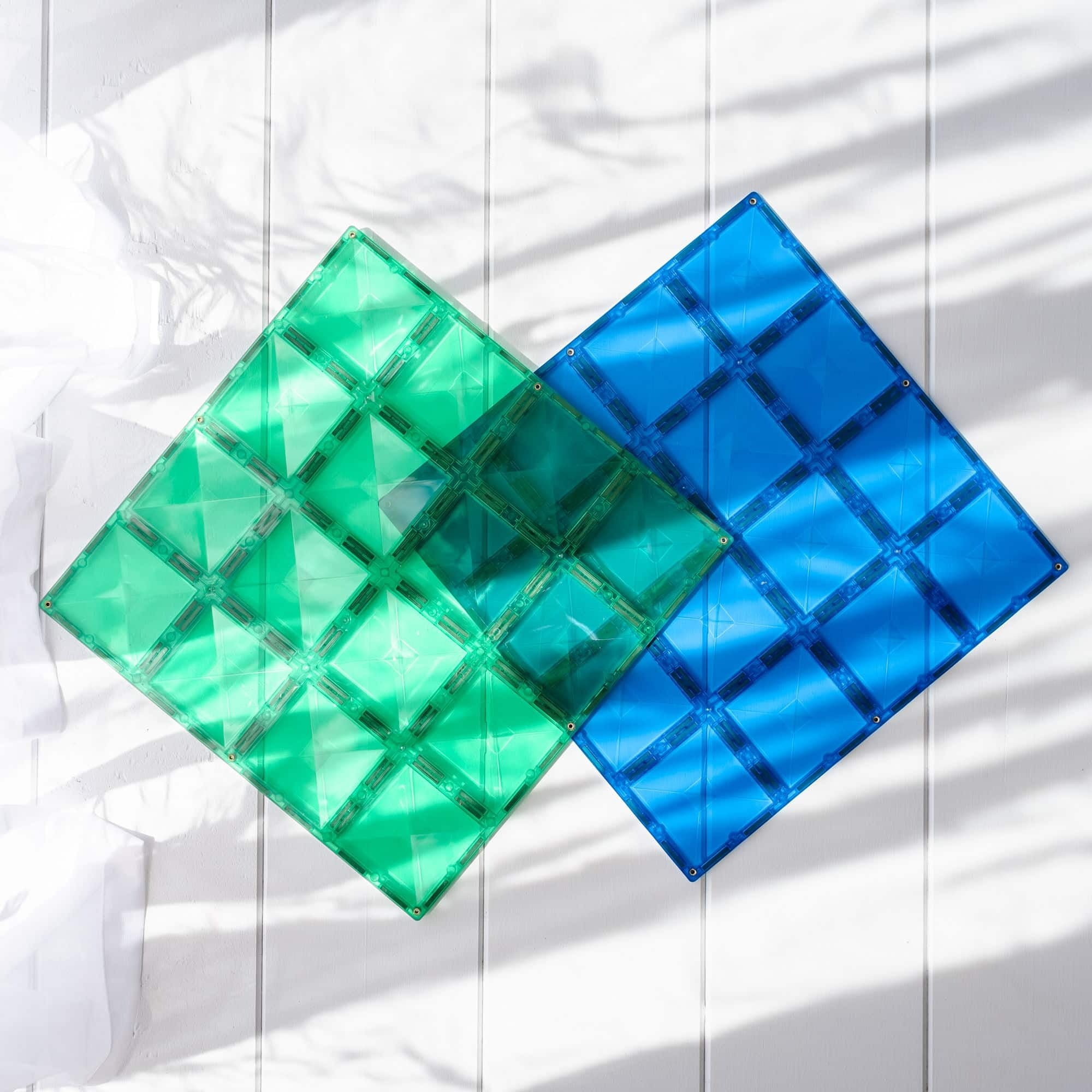connetix - Magnetbausteine Base Plate Blue & Green 2-tlg.