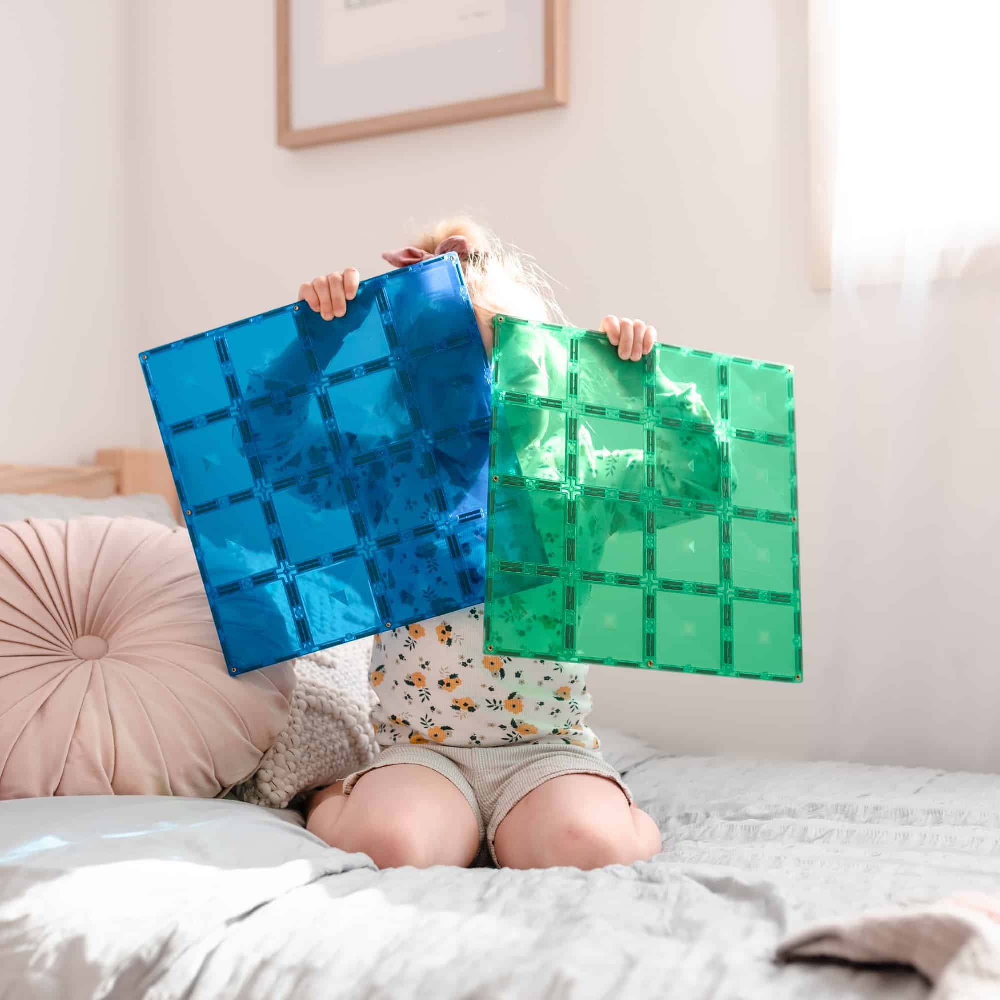 connetix - Magnetbausteine Base Plate Blue & Green 2-tlg.