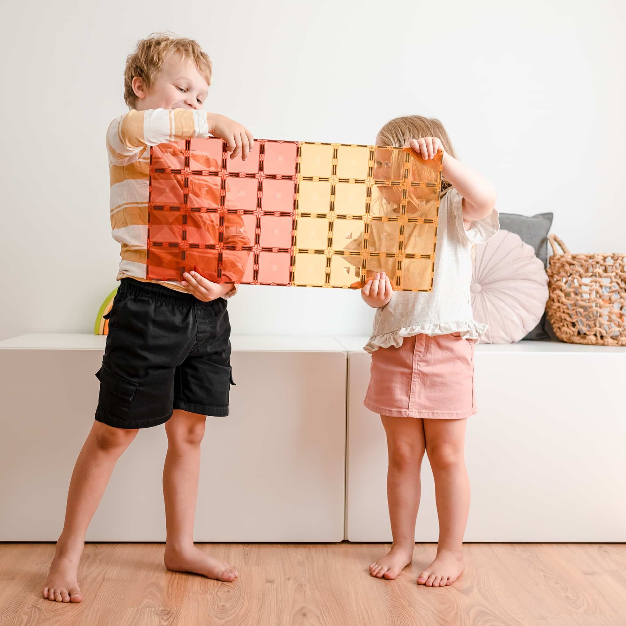 connetix - Magnetbausteine Base Plate Lemon & Peach 2-tlg.