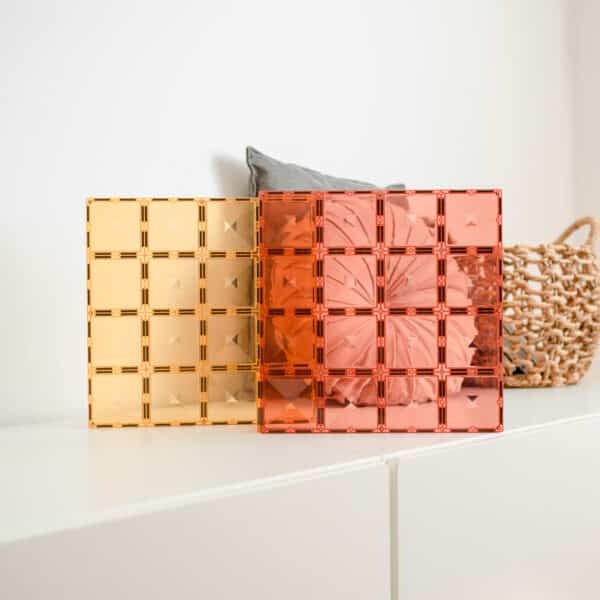 connetix - Magnetbausteine Base Plate Lemon & Peach 2-tlg.