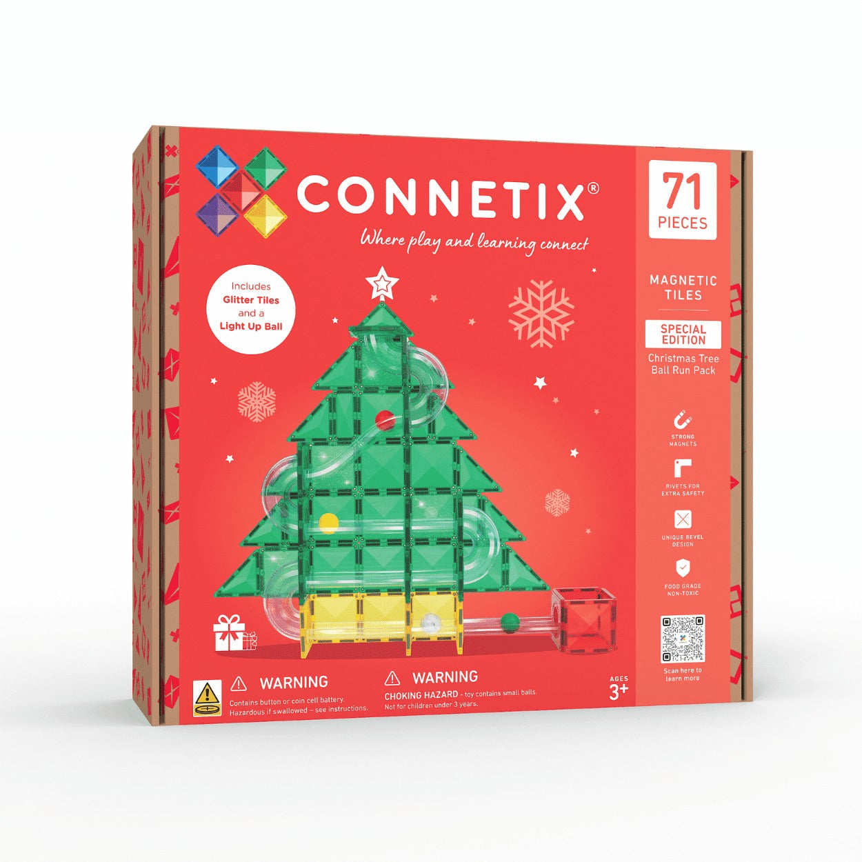 connetix - Magnetbausteine Christmas Tree Ball Run 71-tlg.