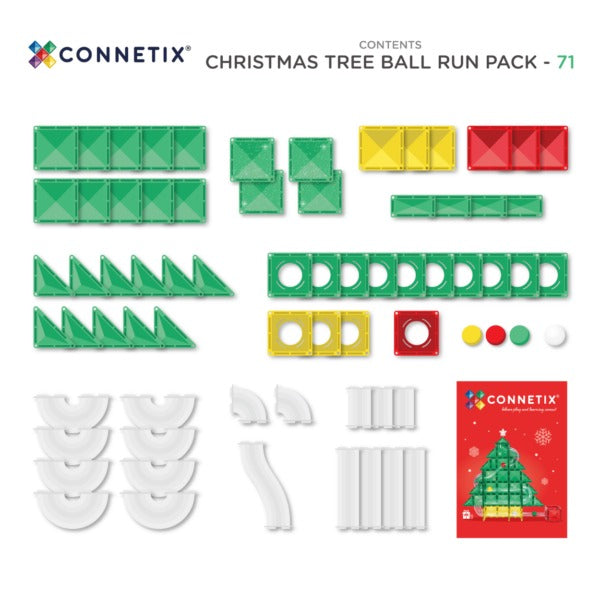 connetix - Magnetbausteine Christmas Tree Ball Run 71-tlg.
