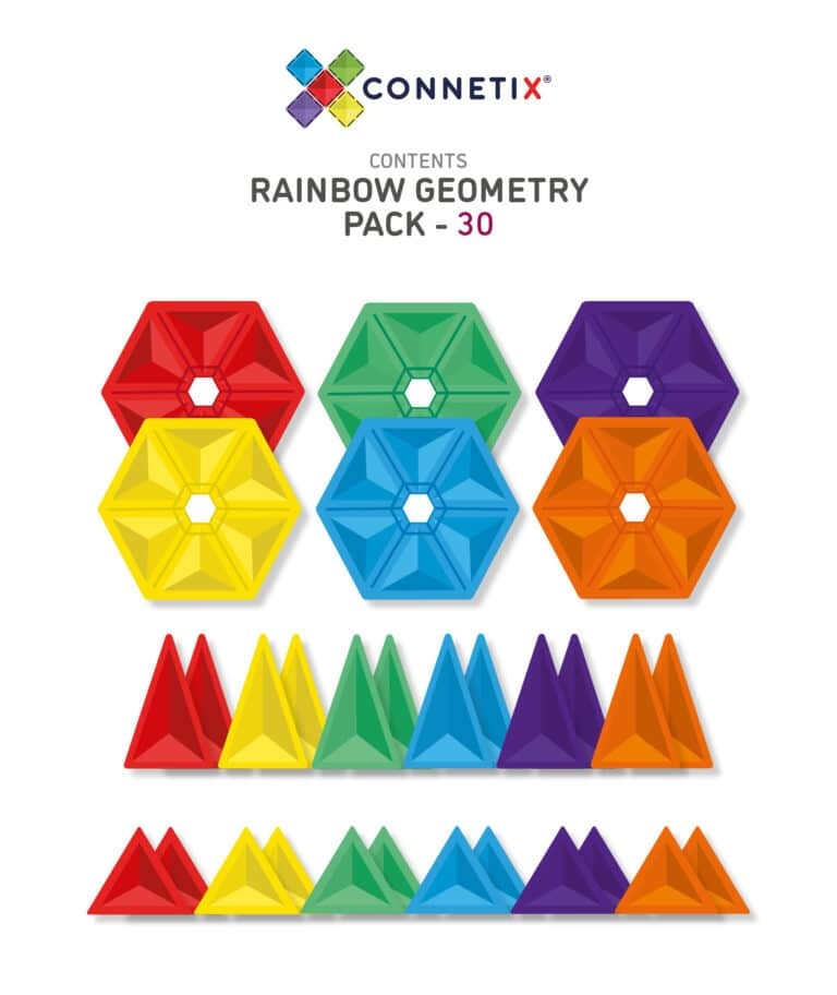 connetix - Magnetbausteine Rainbow Geometry Pack 30-tlg.