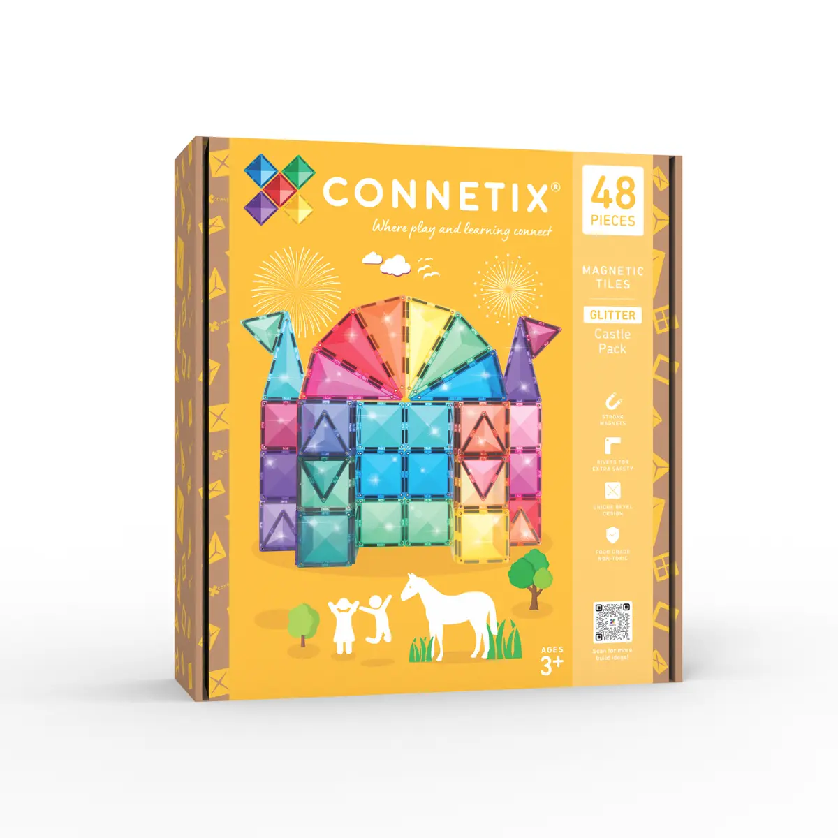 connetix - Magnetbausteine Glitter Castle Pack 48-tlg.