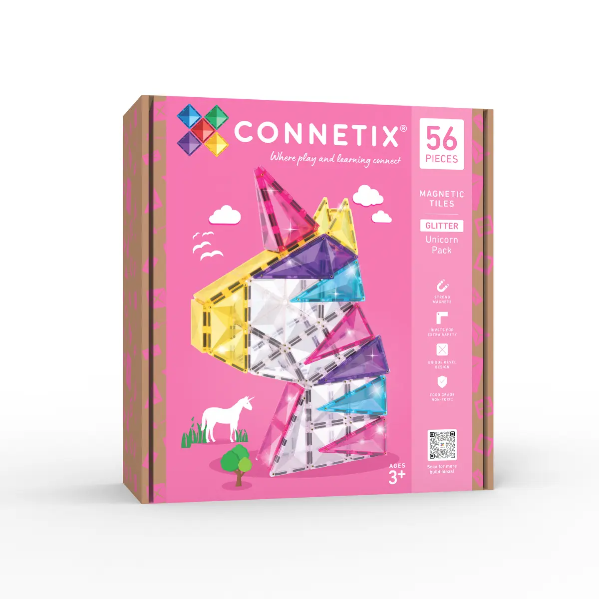 connetix - Magnetbausteine Glitter Unicorn Pack 56-tlg.