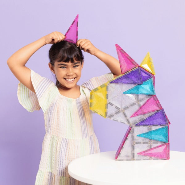 connetix - Magnetbausteine Glitter Unicorn Pack 56-tlg.