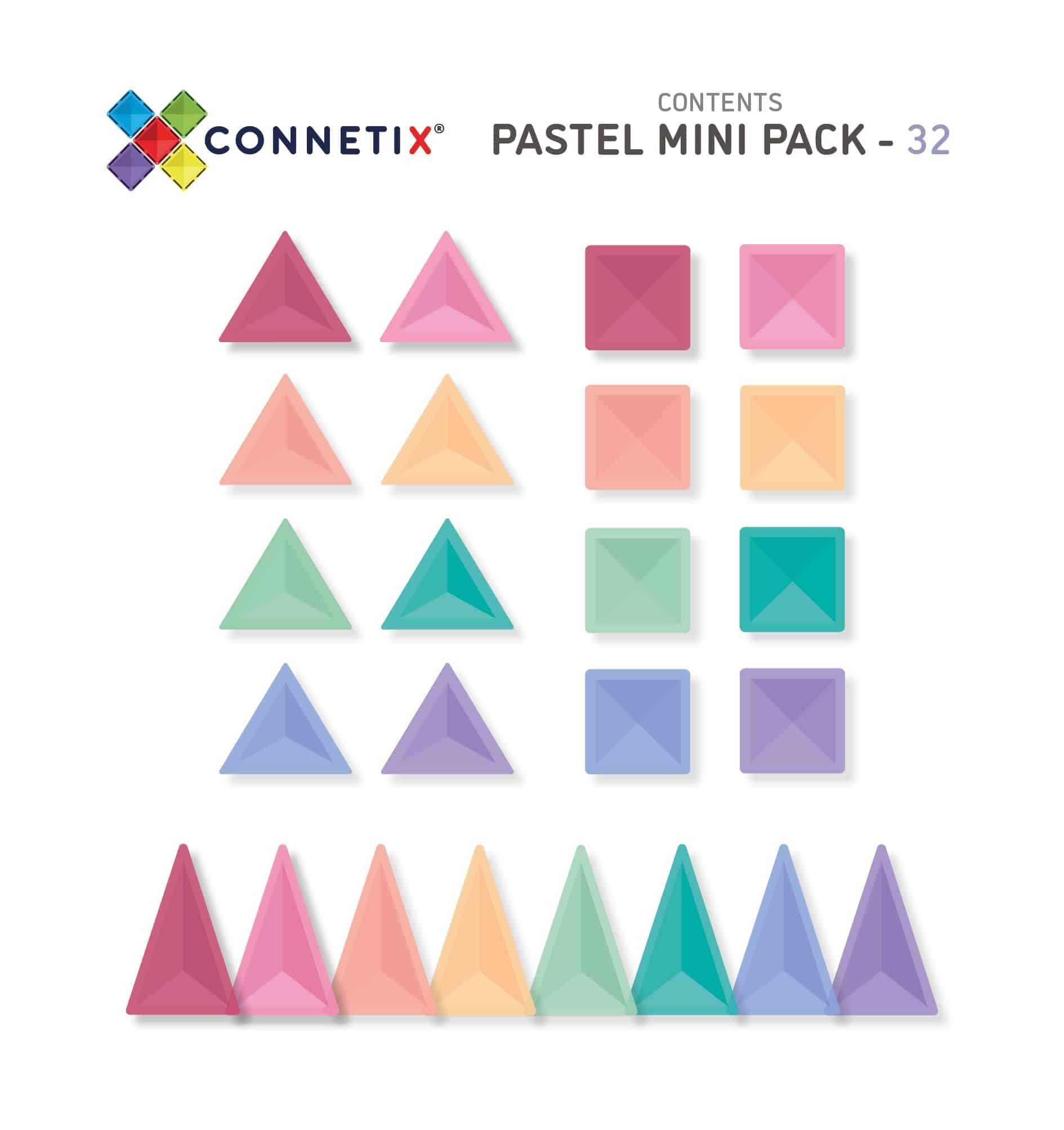connetix - Magnetbausteine Pastel Mini Pack 32-tlg.