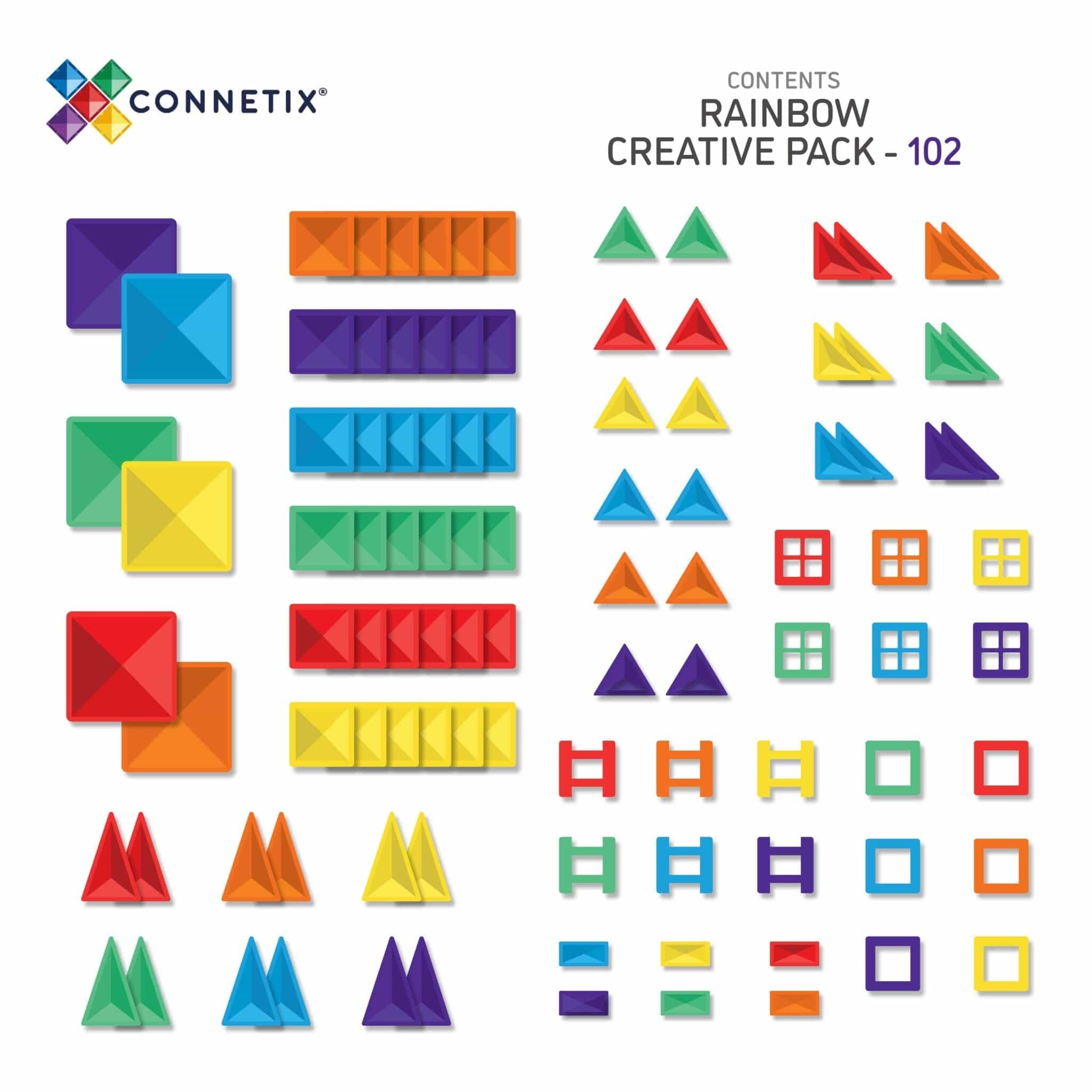 connetix - Magnetbausteine Rainbow Creative Pack 102-tlg.