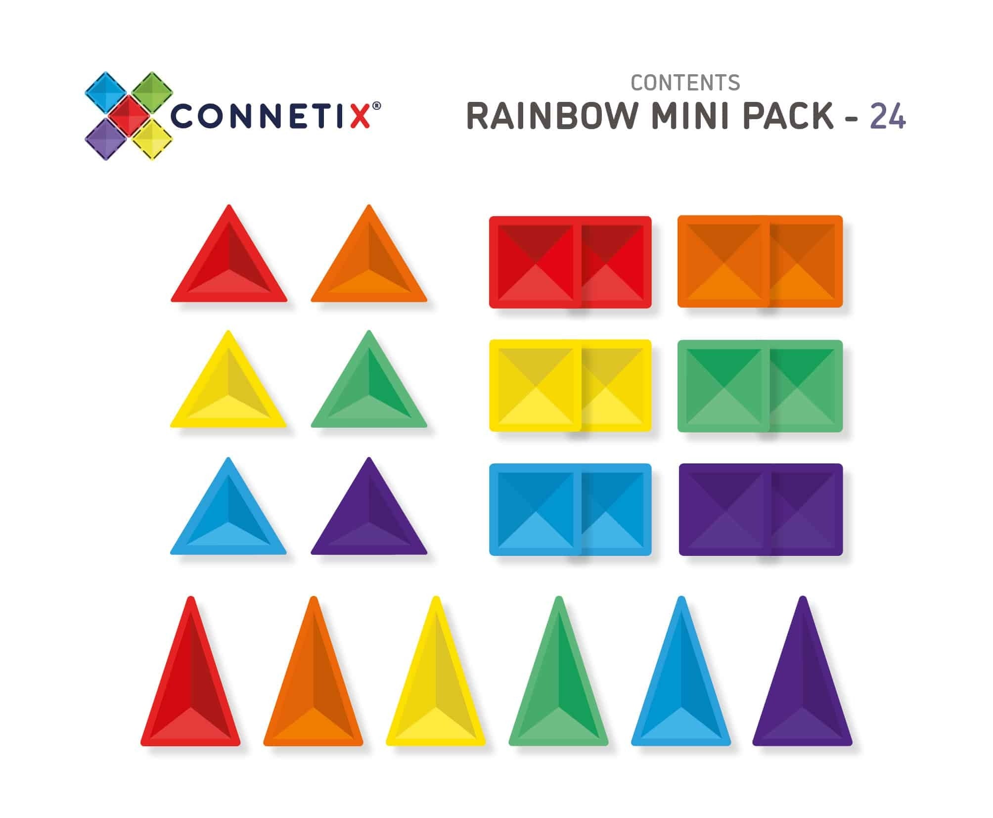 connetix - Magnetbausteine Rainbow Mini Pack 24-tlg.