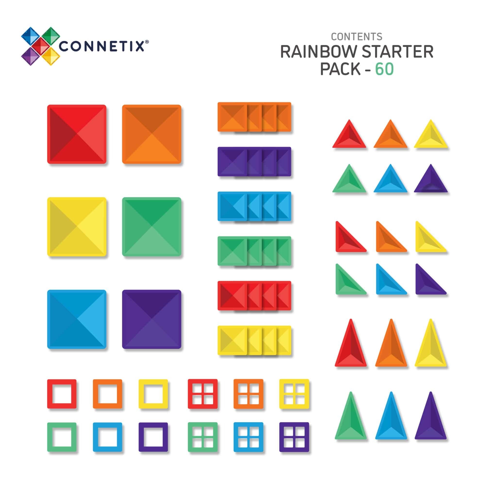 connetix - Magnetbausteine Rainbow Starter Pack 60-tlg.