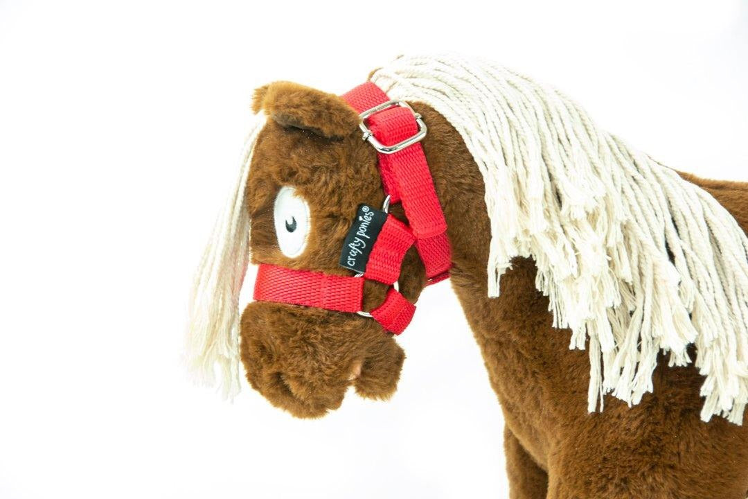 Crafty Ponies - Halfter für Kuschelpferde rot