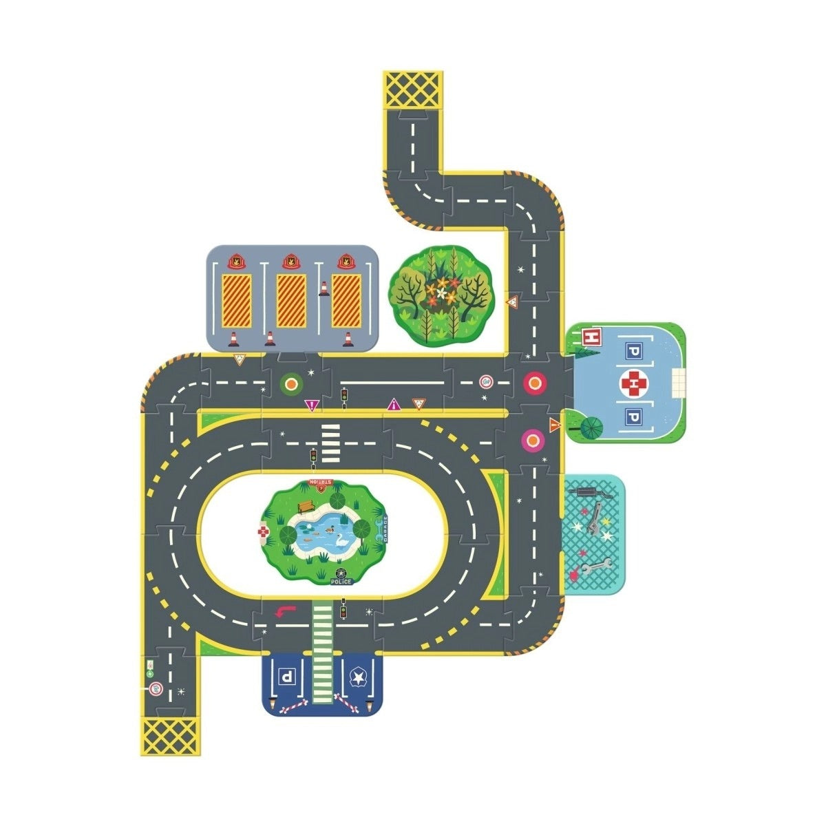 Djeco - Crazy Motors: Bodenpuzzle Stadt