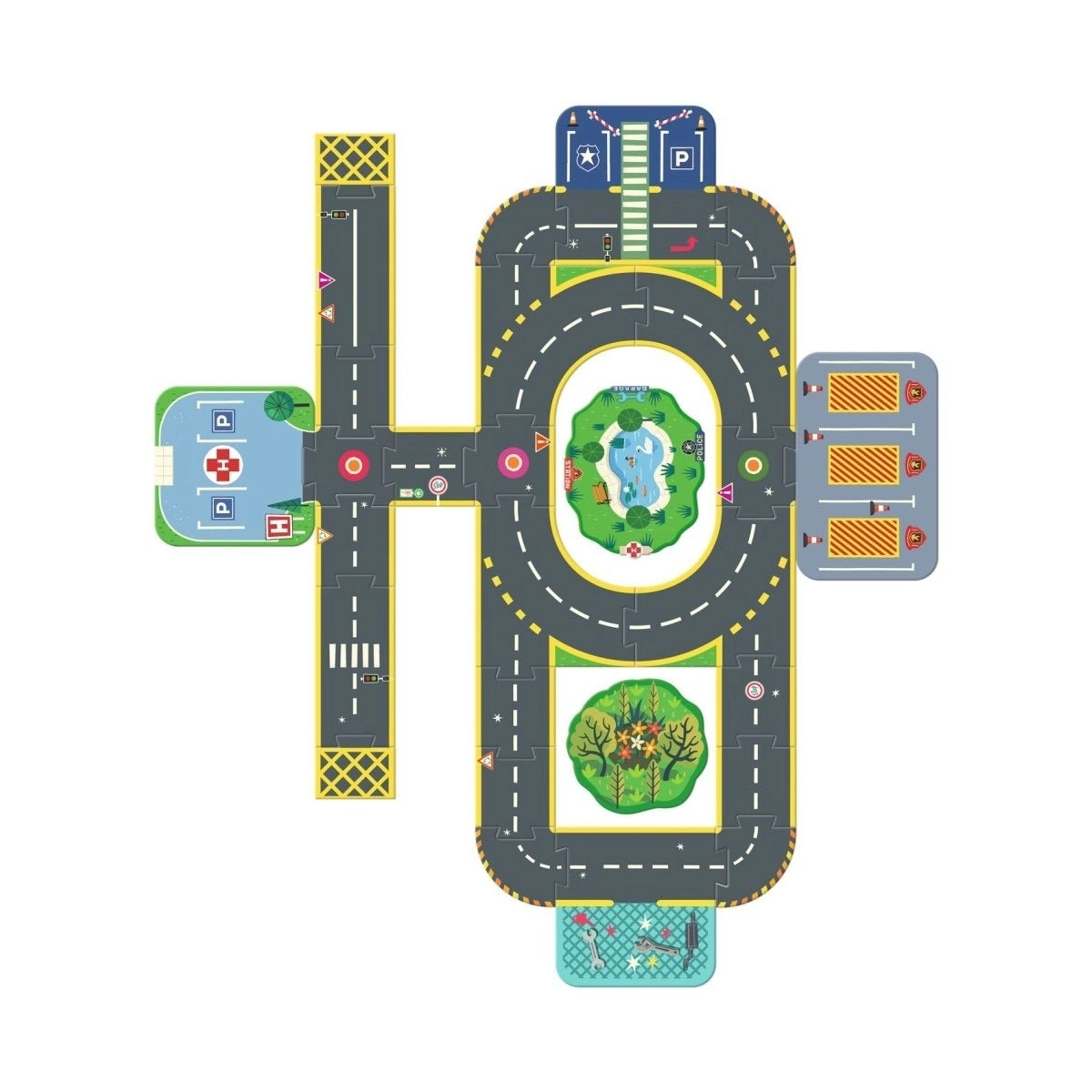 Djeco - Crazy Motors: Bodenpuzzle Stadt