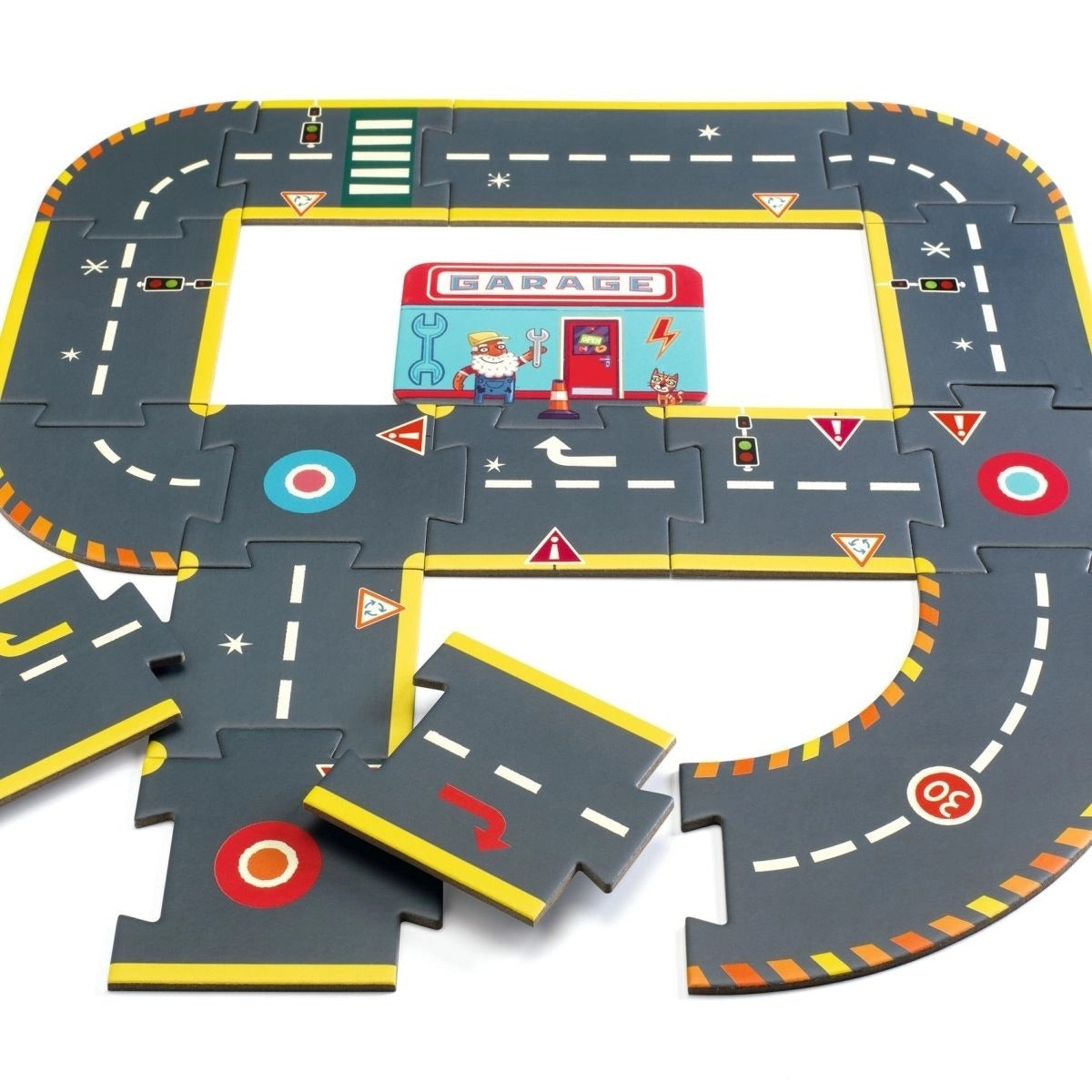 Djeco - Crazy Motors: Bodenpuzzle Straße