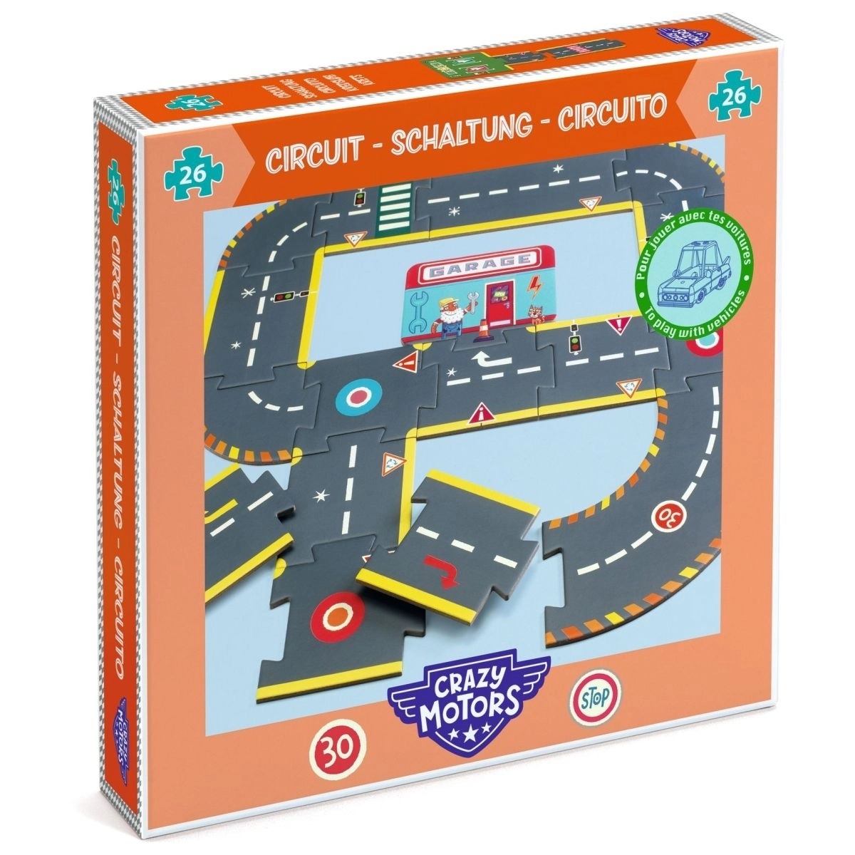 Djeco - Crazy Motors: Bodenpuzzle Straße