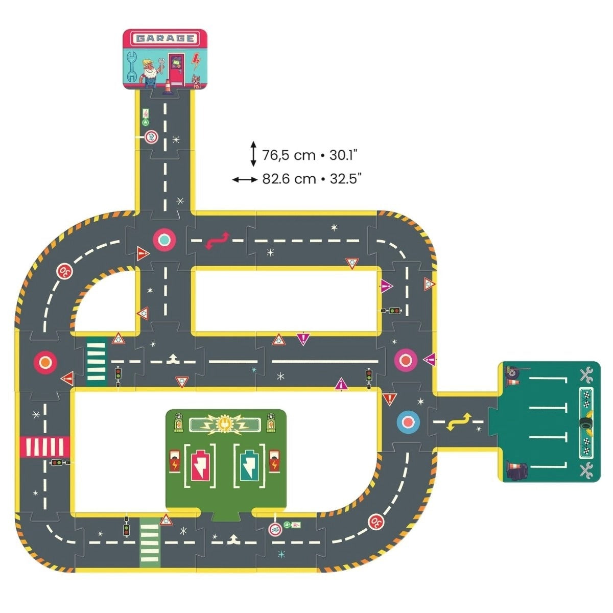 Djeco - Crazy Motors: Bodenpuzzle Straße