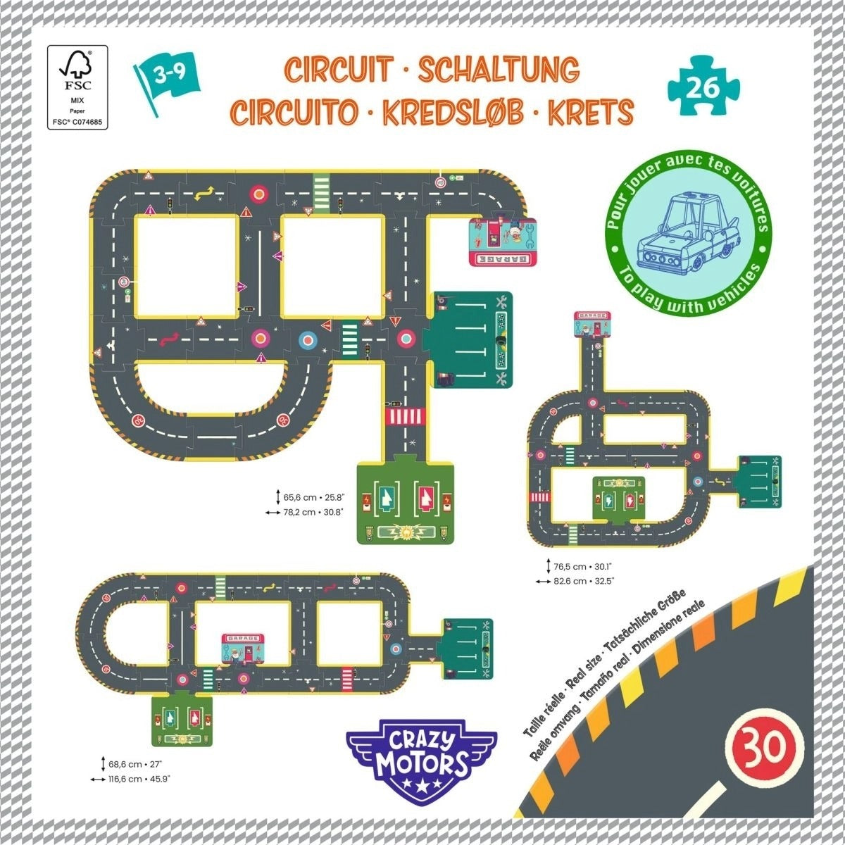 Djeco - Crazy Motors: Bodenpuzzle Straße