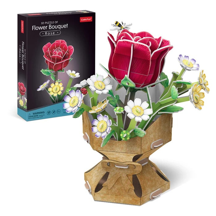 CubicFun - 3D Puzzle Blumentopf Rose