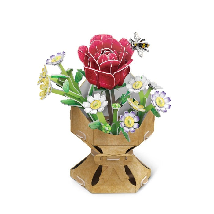 CubicFun - 3D Puzzle Blumentopf Rose