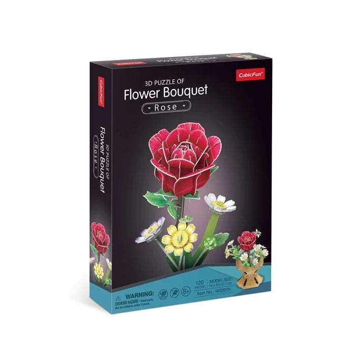 CubicFun - 3D Puzzle Blumentopf Rose