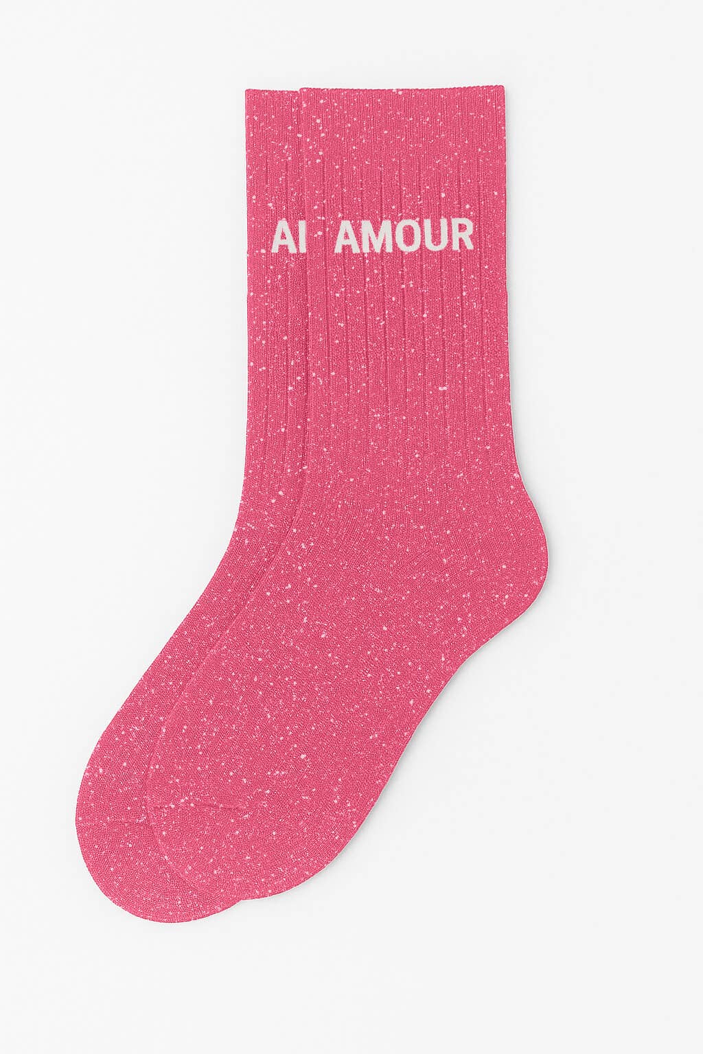 woom - Glitzersocken mit „Amour“-Schriftzug Gr. 36-40