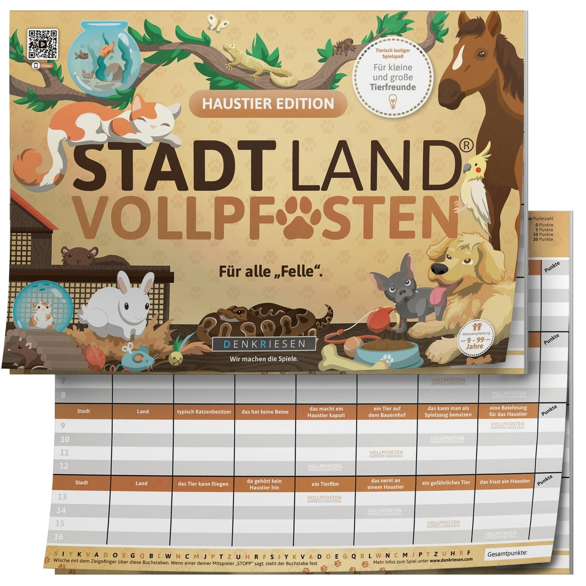 DENKRIESEN - STADT LAND VOLLPFOSTEN Spielblock Haustier-Edition