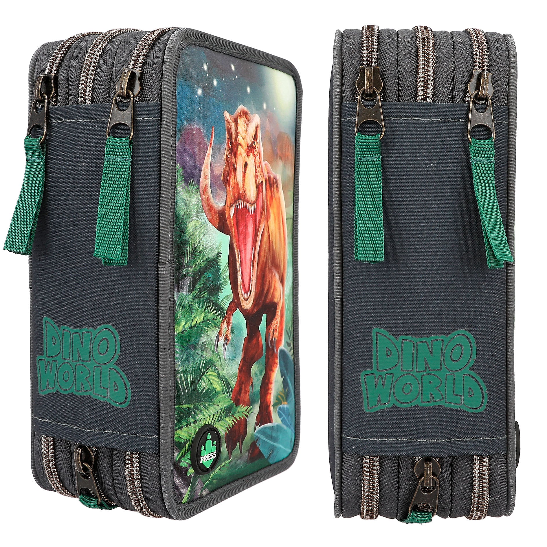 DINO WORLD - Federtasche LED, 3-Fach