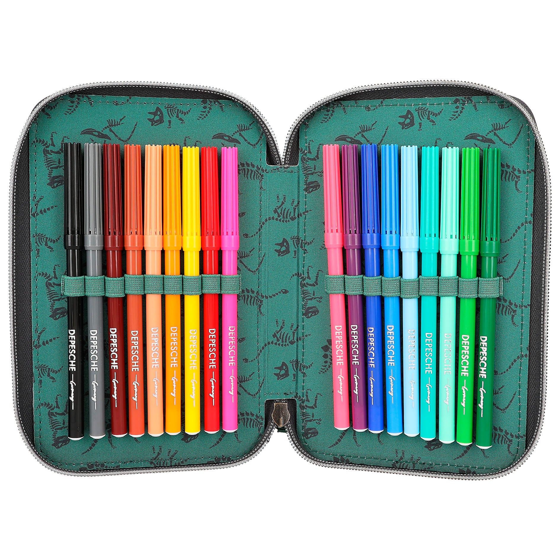 DINO WORLD - Federtasche LED, 3-Fach