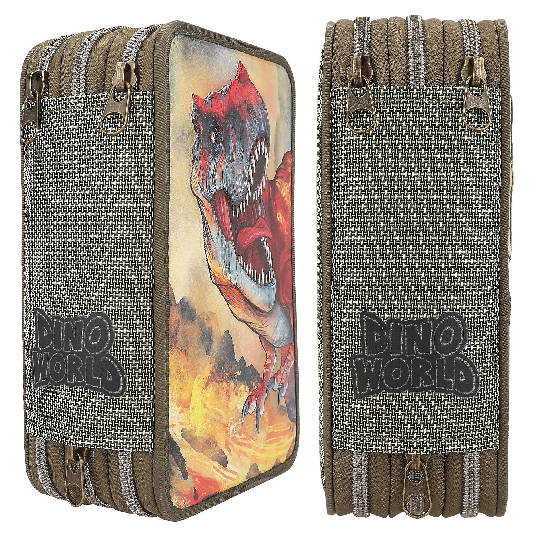 DINO WORLD - Federtasche 3-D Effekt, 3-Fach