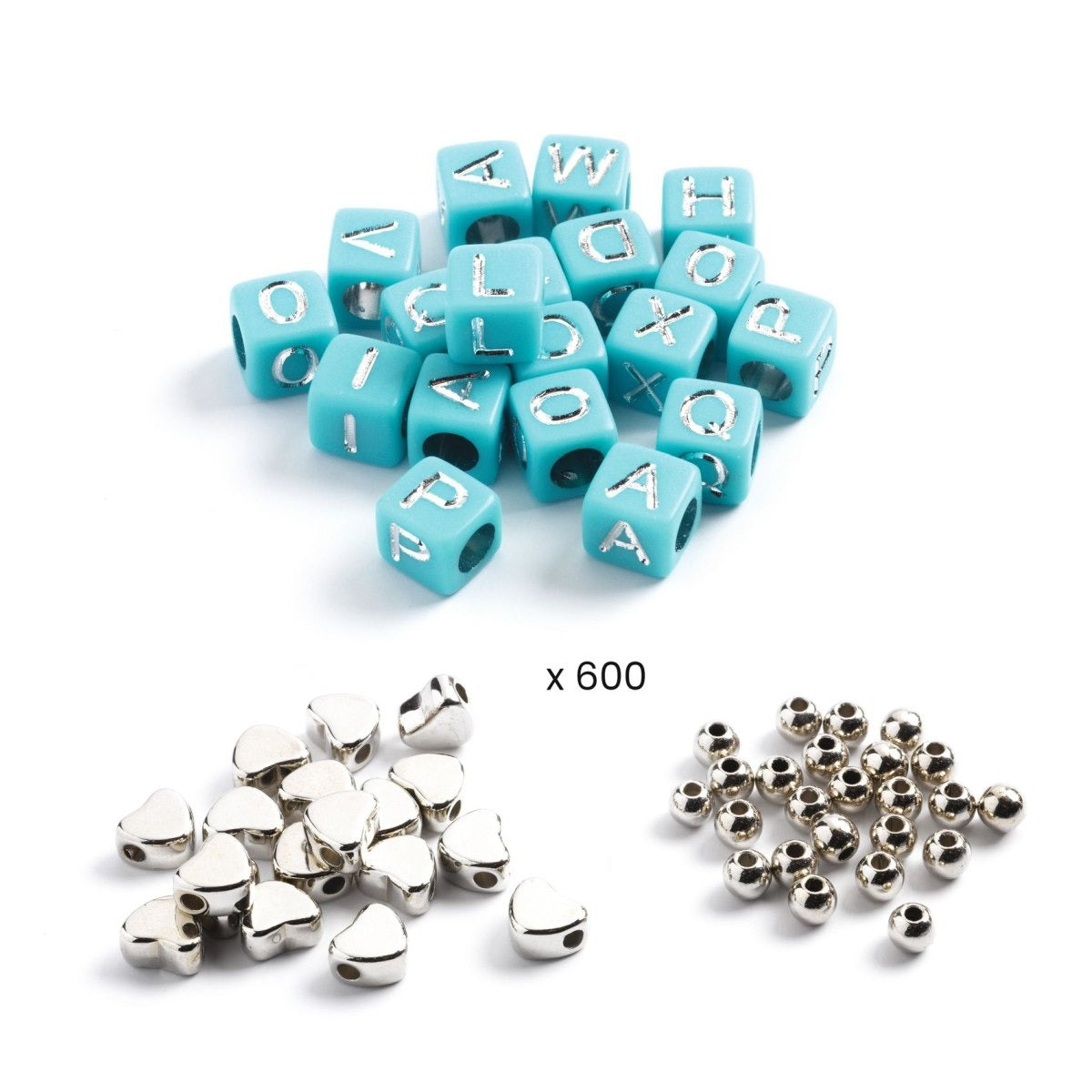 Djeco - Schmuck basteln: Buchstaben Silber