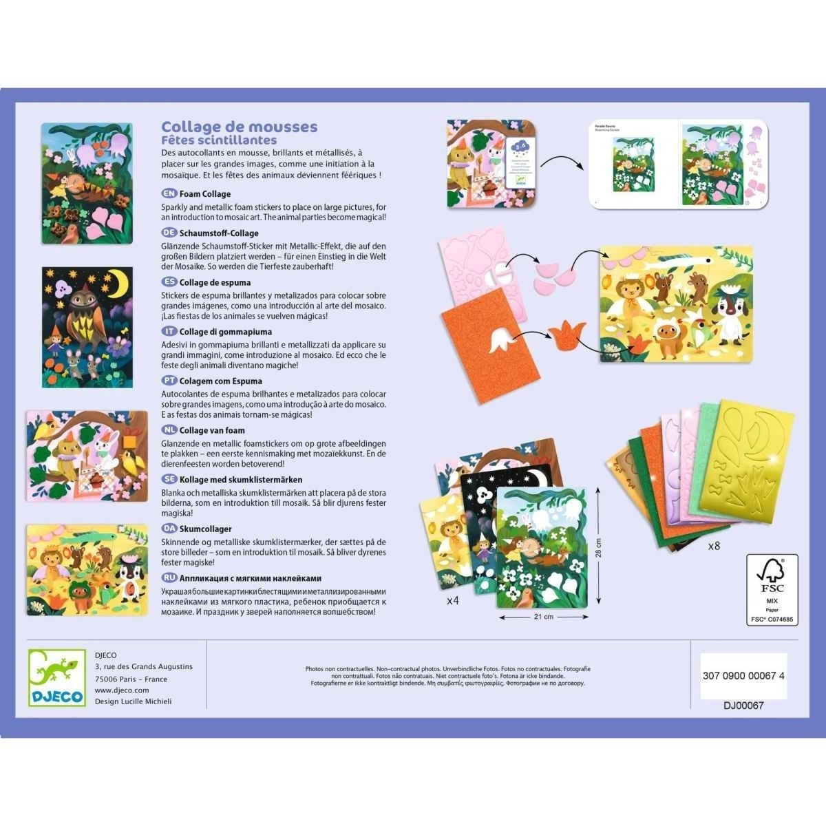 Djeco - Basteln 3-6: Collage Glitzerparty