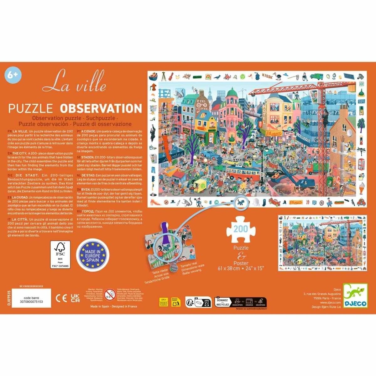 Djeco -  Wimmelpuzzle: Stadt