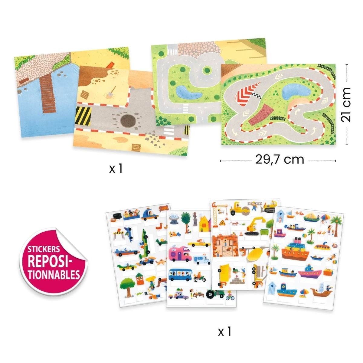 Djeco - Sticker zum Aufstellen: Fahrzeuge