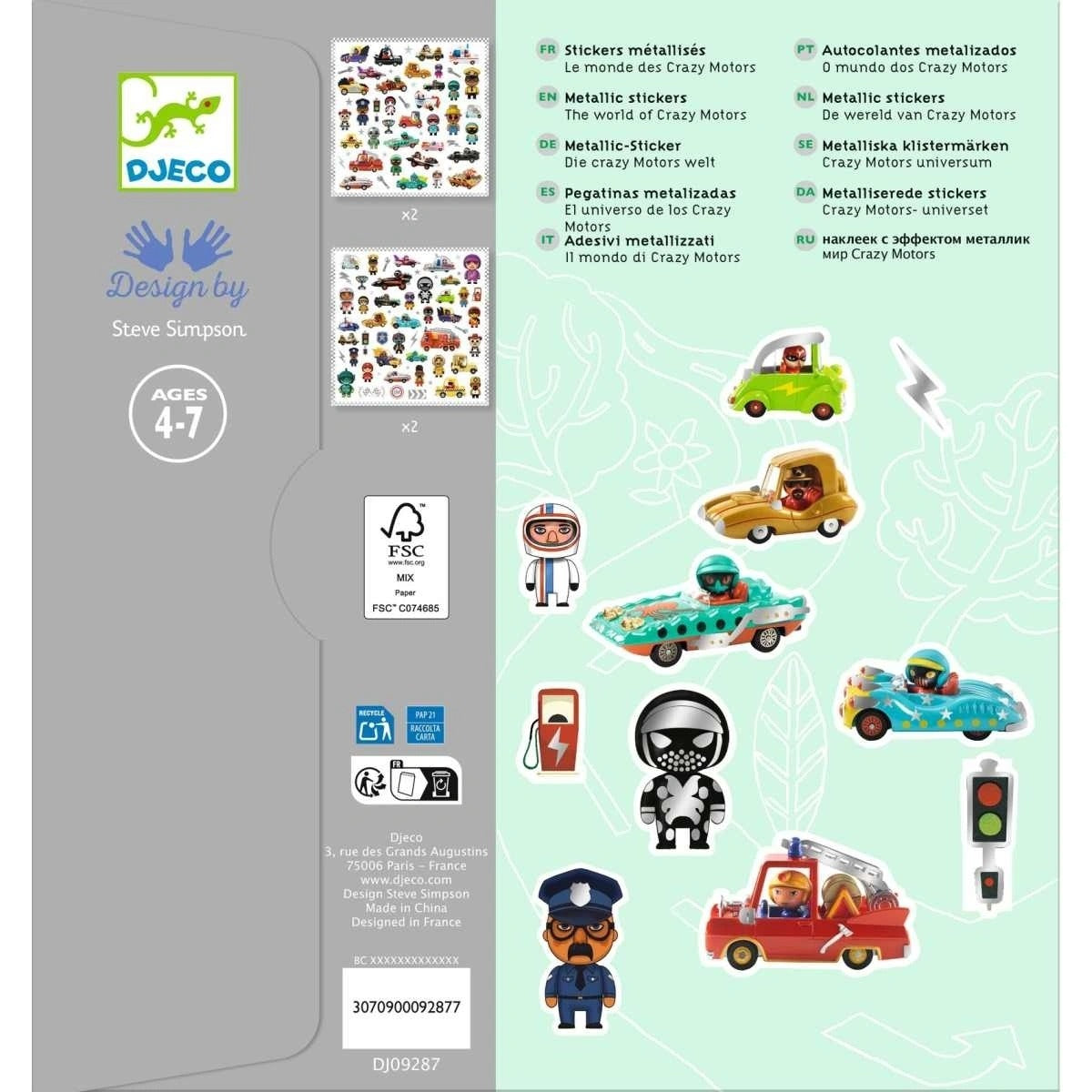 Djeco - Sticker: lustige Autos