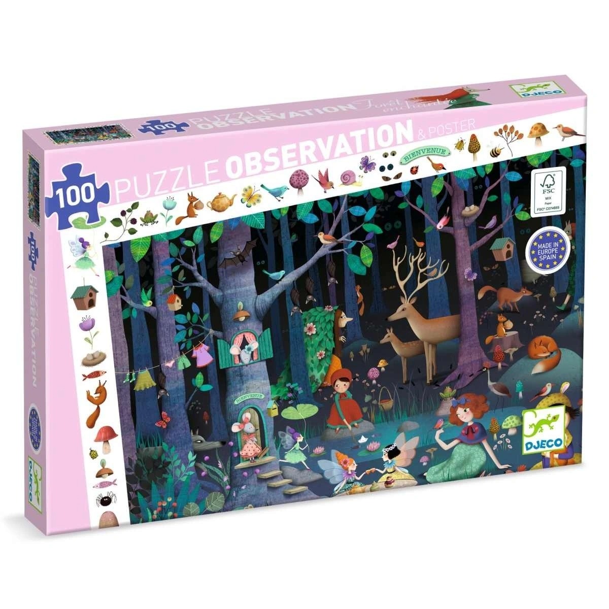 Djeco -  Wimmelpuzzle: Der verwunschene Wald