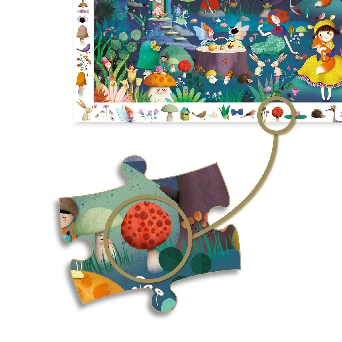 Djeco -  Wimmelpuzzle: Der verwunschene Wald