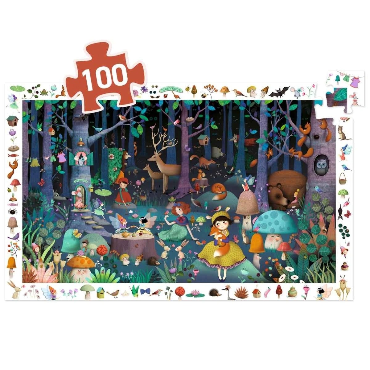 Djeco -  Wimmelpuzzle: Der verwunschene Wald